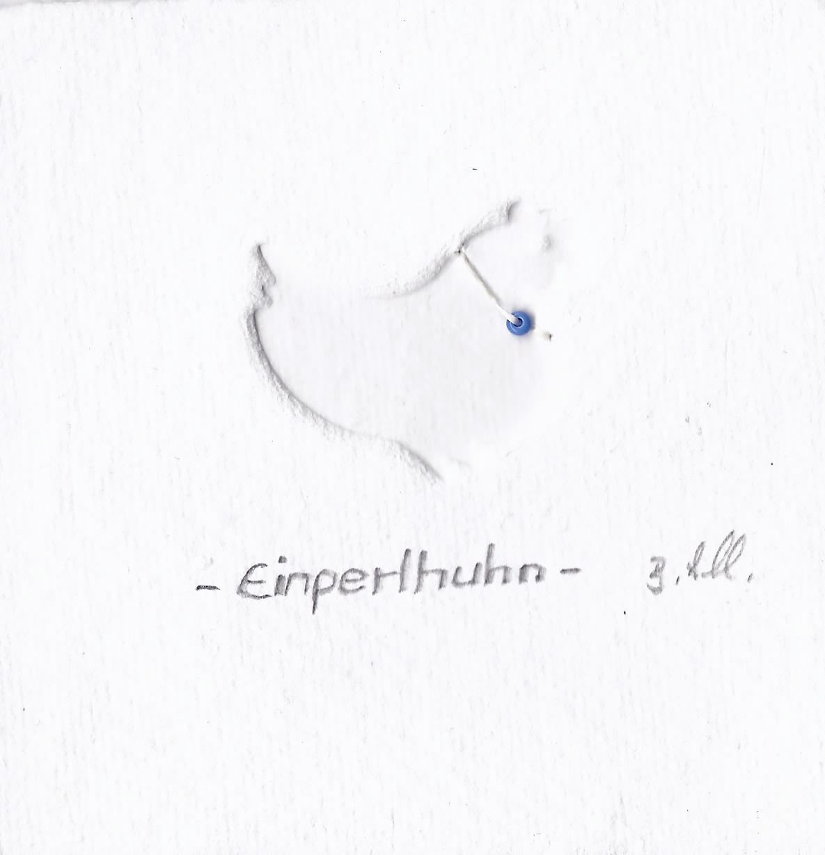 Einperlhuhn (geprägt) Perle Blau / Barbara Schlüter /